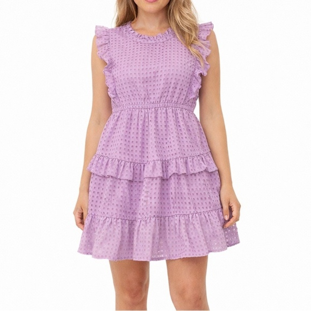 Jodifl Medium Purple Ruffled Midi dress